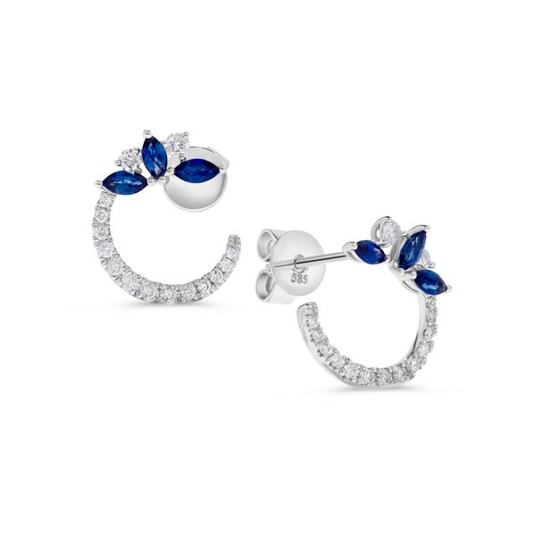 White Gold, Sapphire, And Diamond Earrings SVS Fine Jewelry Oceanside, NY