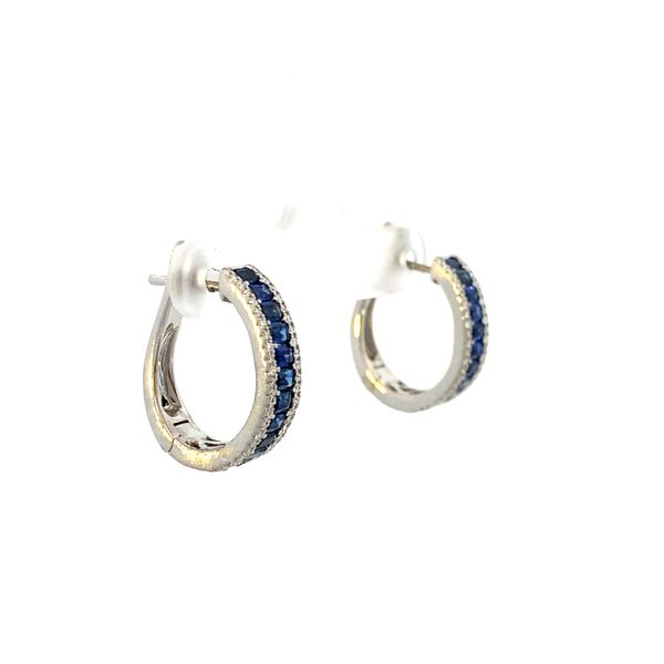 White Gold, Sapphire, And Diamond Earrings Image 2 SVS Fine Jewelry Oceanside, NY