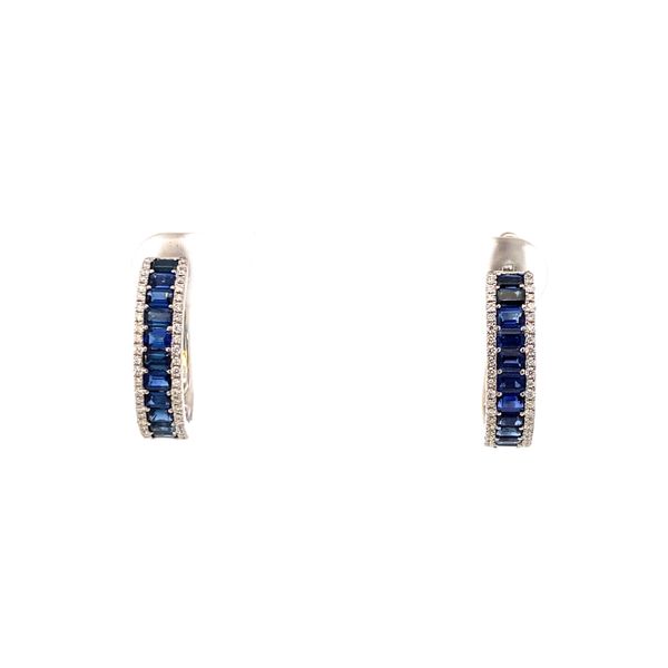 White Gold, Sapphire, And Diamond Earrings Image 3 SVS Fine Jewelry Oceanside, NY