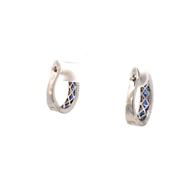 White Gold, Sapphire, And Diamond Earrings Image 4 SVS Fine Jewelry Oceanside, NY