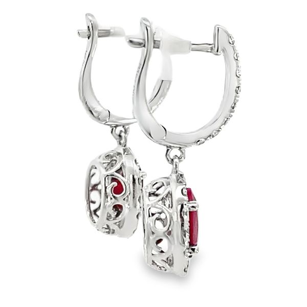 White Gold, Ruby, And Diamond Earrings Image 2 SVS Fine Jewelry Oceanside, NY