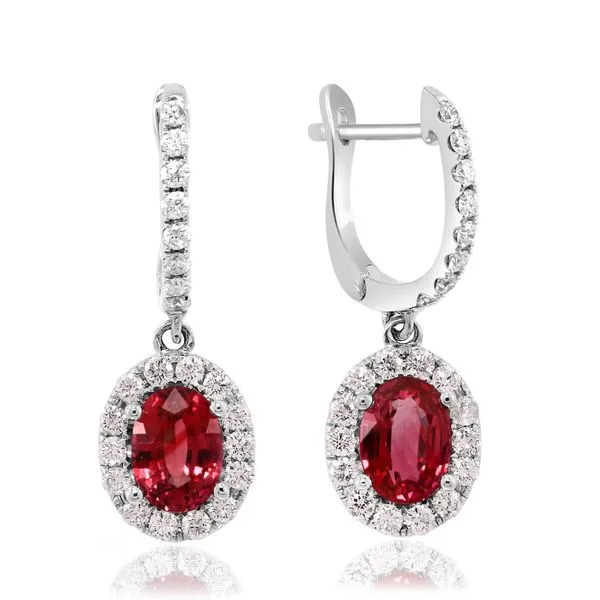 White Gold, Ruby, And Diamond Earrings SVS Fine Jewelry Oceanside, NY