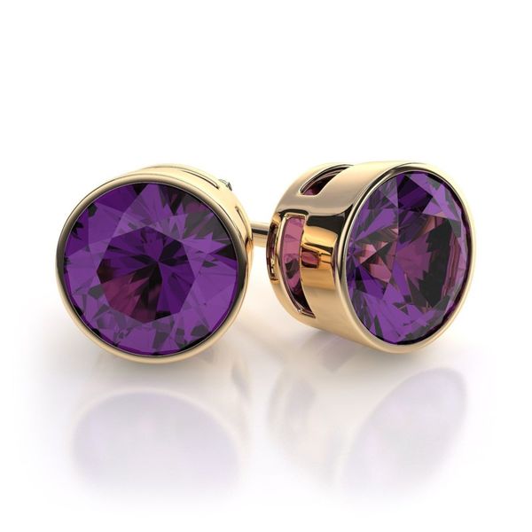 14K Yellow Gold and Amethyst Studs SVS Fine Jewelry Oceanside, NY