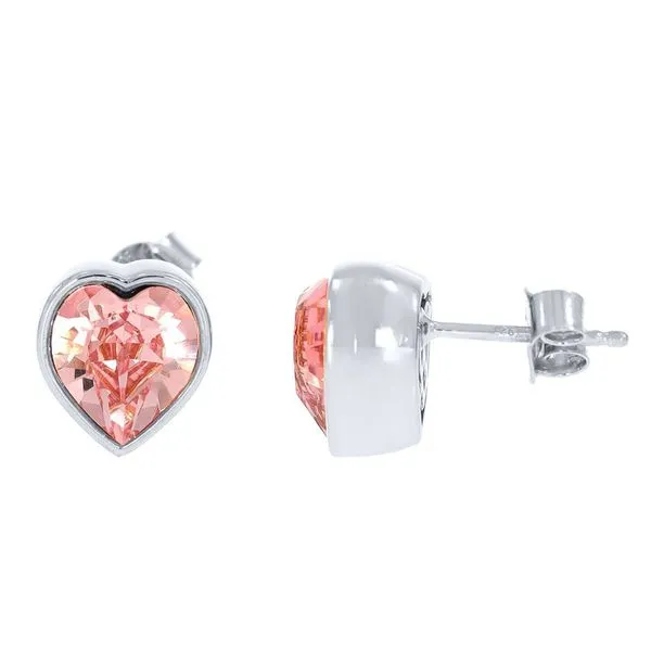Ella Stein Blushing Heart Sterling Silver Stud Earrings SVS Fine Jewelry Oceanside, NY