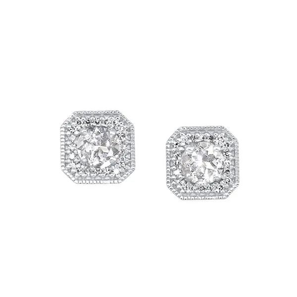 SVS Birthstone Collection: White Topaz Studs - April SVS Fine Jewelry Oceanside, NY
