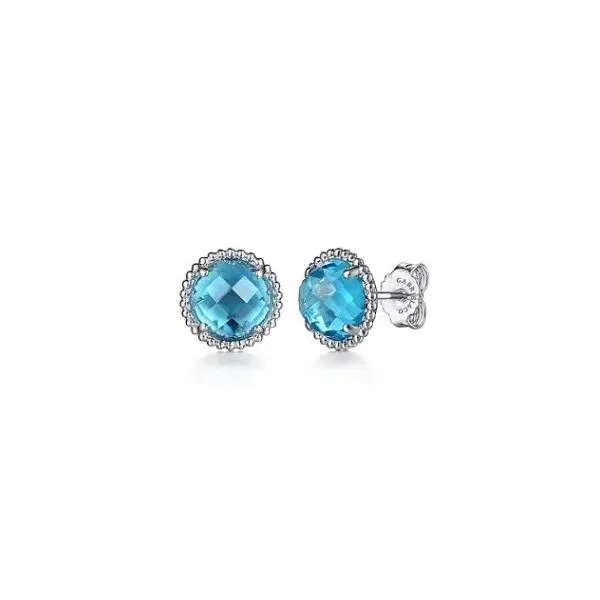 Gabriel & Co. Bujukan Sterling Silver & Blue Topaz Earrings SVS Fine Jewelry Oceanside, NY