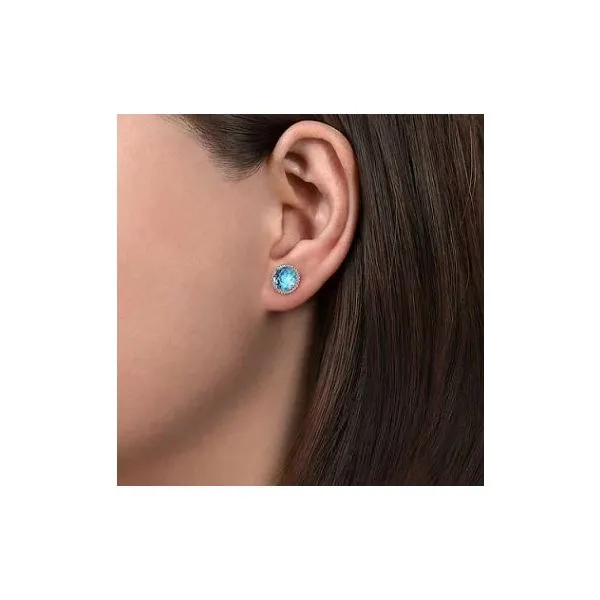 Gabriel & Co. Bujukan Sterling Silver & Blue Topaz Earrings Image 2 SVS Fine Jewelry Oceanside, NY