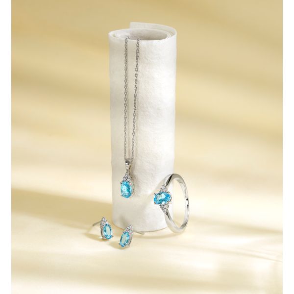 SVS Oval December Birthstone Earrings: Blue Topaz Image 3 SVS Fine Jewelry Oceanside, NY
