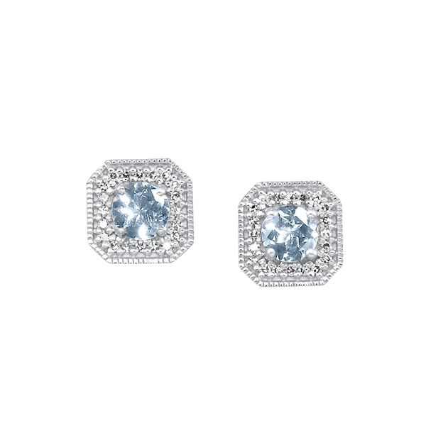 SVS Birthstone Collection: Aquamarine Studs - March SVS Fine Jewelry Oceanside, NY