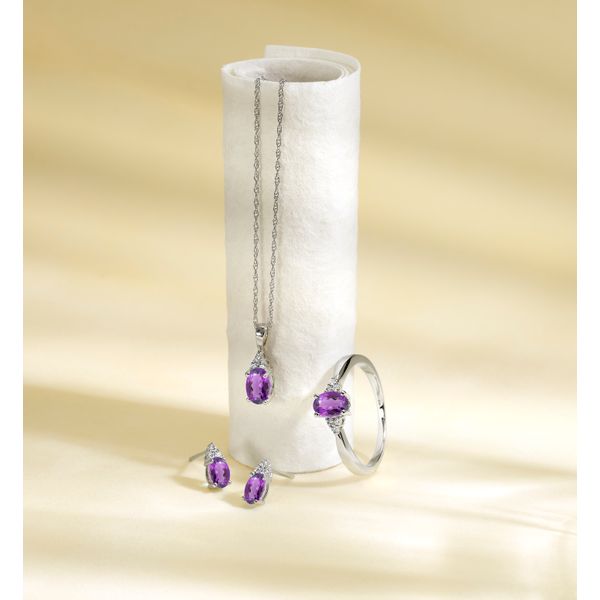 SVS Oval February Birthstone Earrings: Amethyst Image 3 SVS Fine Jewelry Oceanside, NY