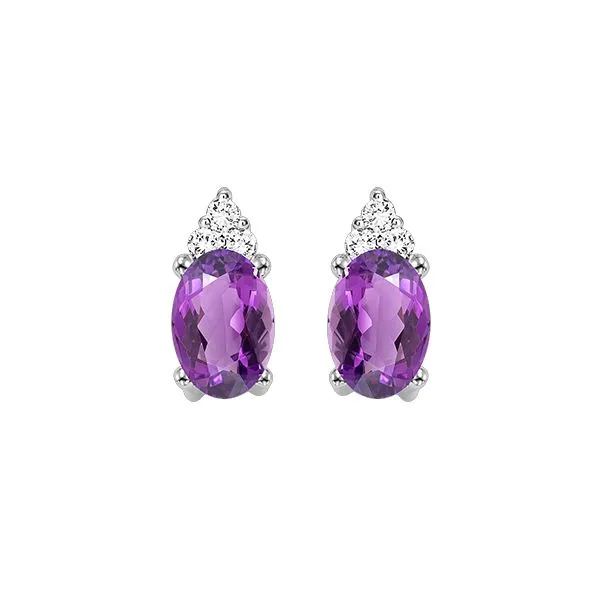 SVS Oval February Birthstone Earrings: Amethyst SVS Fine Jewelry Oceanside, NY