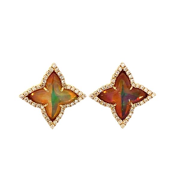 The Flower Collection Opal & Diamond Studs SVS Fine Jewelry Oceanside, NY