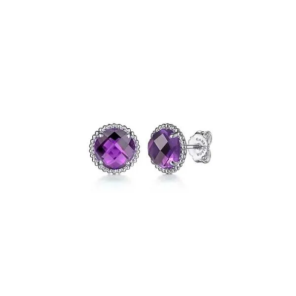 Gabriel & Co. Bujukan Sterling Silver & Amethyst Earrings SVS Fine Jewelry Oceanside, NY