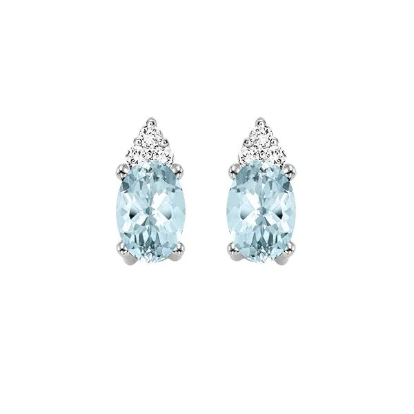 SVS Oval March Birthstone Earrings: Aquamarine