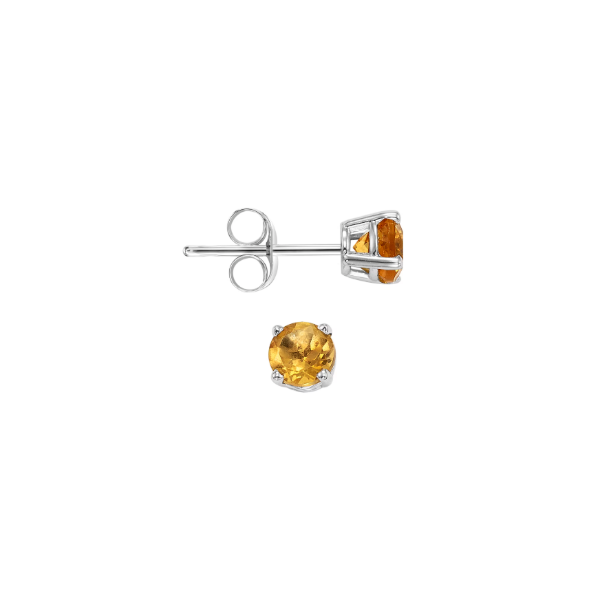 White Gold & Citrine Four Prong Studs, 0.50Cttw SVS Fine Jewelry Oceanside, NY