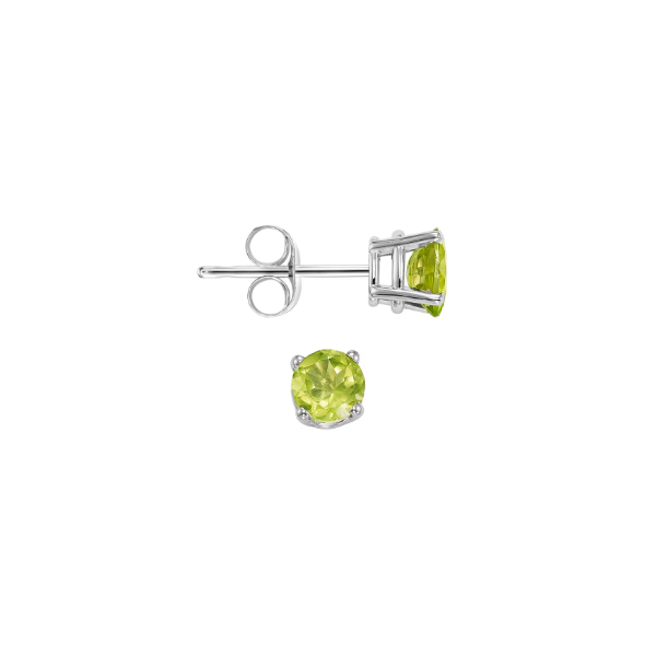 White Gold & Peridot Four Prong Studs, 0.50Cttw SVS Fine Jewelry Oceanside, NY
