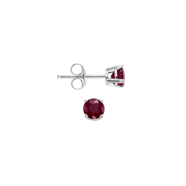 White Gold & Garnet Four Prong Studs, 0.50Cttw SVS Fine Jewelry Oceanside, NY