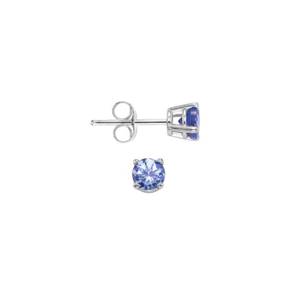 White Gold & Tanzanite Four Prong Studs, 0.50Cttw SVS Fine Jewelry Oceanside, NY