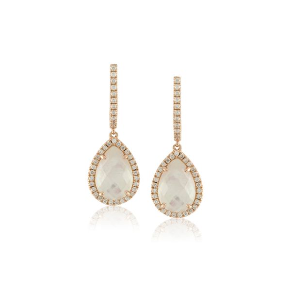 Mother of Pearl and Diamond Drop Earrings SVS Fine Jewelry Oceanside, NY