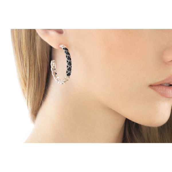 John Hardy Naga Collection Sterling Silver Hoop Earrings Image 2 SVS Fine Jewelry Oceanside, NY