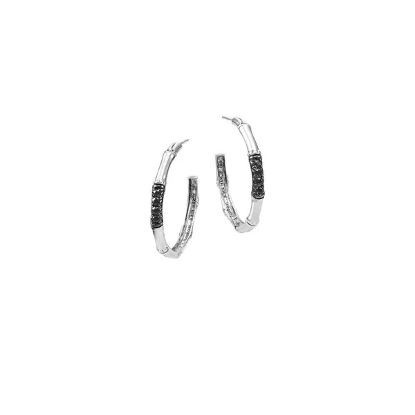 John Hardy Bamboo Collection Silver Hoop Earrings SVS Fine Jewelry Oceanside, NY