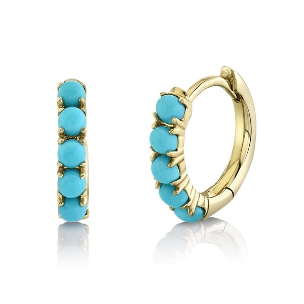 Shy Creation Turquoise Huggie Earrings SVS Fine Jewelry Oceanside, NY