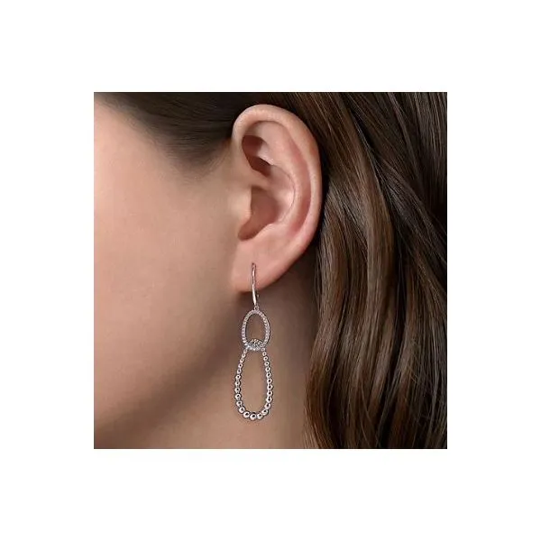 Gabriel & Co. Bujukan Silver And White Sapphire Earrings Image 2 SVS Fine Jewelry Oceanside, NY