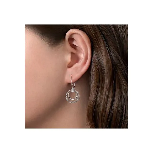 Gabriel & Co. Bujukan Silver & White Sapphire Earrings Image 2 SVS Fine Jewelry Oceanside, NY