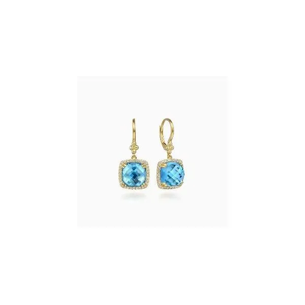 Gabriel & Co. Bujukan Yellow Gold Earrings SVS Fine Jewelry Oceanside, NY