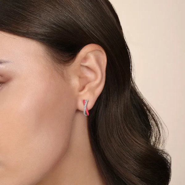 Gabriel & Co. Lusso Color Silver Huggies Image 2 SVS Fine Jewelry Oceanside, NY