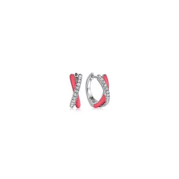 Gabriel & Co. Lusso Color Silver Huggies SVS Fine Jewelry Oceanside, NY