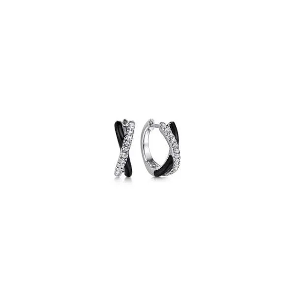 Gabriel & Co. Lusso Color Sterling Silver Huggies SVS Fine Jewelry Oceanside, NY