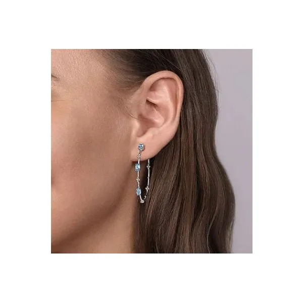 Gabriel & Co. Bujukan Silver & Blue Topaz Earrings Image 2 SVS Fine Jewelry Oceanside, NY