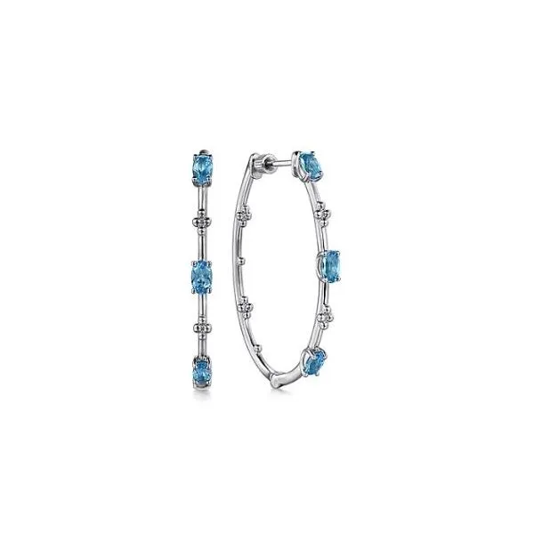 Gabriel & Co. Bujukan Silver & Blue Topaz Earrings SVS Fine Jewelry Oceanside, NY