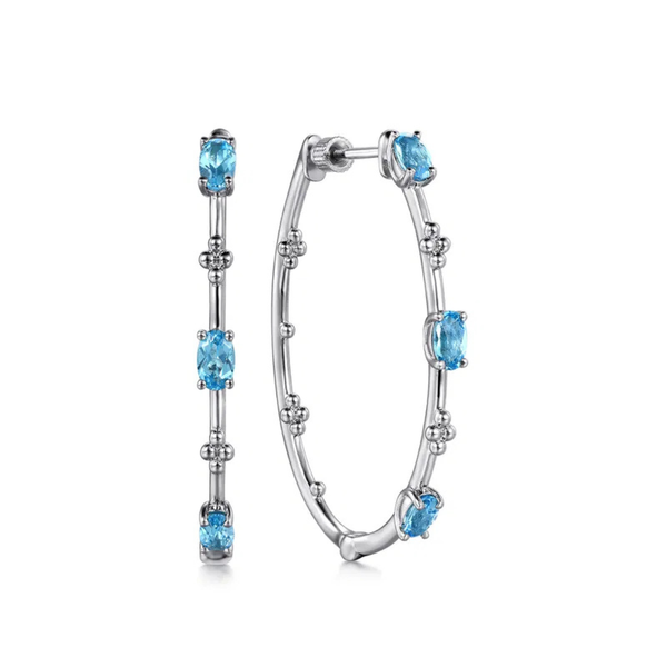 Gabriel & Co. Bujukan Silver & Blue Topaz Earrings SVS Fine Jewelry Oceanside, NY