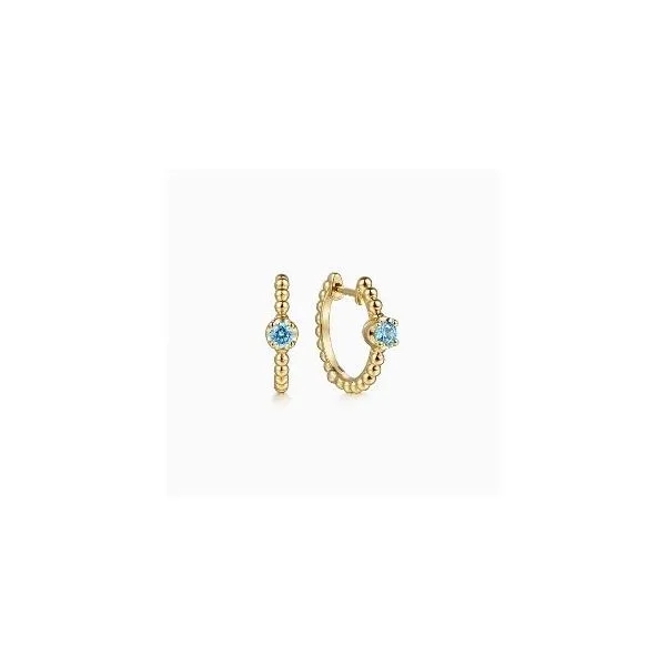 Gabriel & Co. Bujukan Yellow Gold Huggie Earrings SVS Fine Jewelry Oceanside, NY