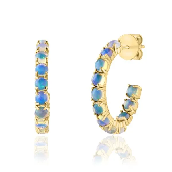 Yellow Gold And Opal Earrings, 2.33Cttw SVS Fine Jewelry Oceanside, NY
