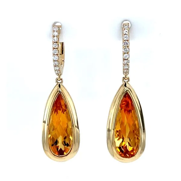 Yellow Gold, Citrine, And Diamond Earrings SVS Fine Jewelry Oceanside, NY