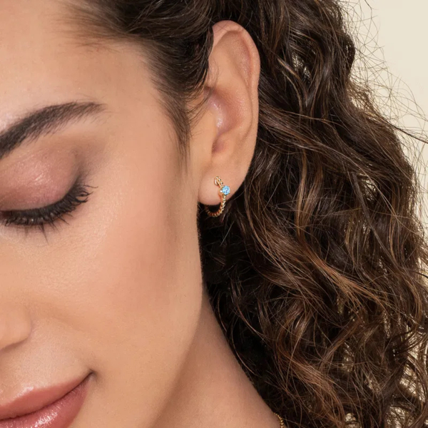 Gabriel & Co. Bujukan Yellow Gold Huggie Earrings Image 4 SVS Fine Jewelry Oceanside, NY