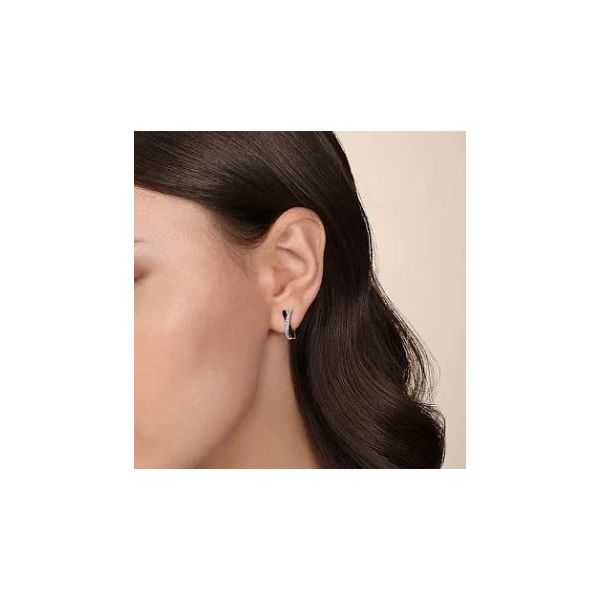 Gabriel & Co. Lusso Color Sterling Silver Huggies Image 2 SVS Fine Jewelry Oceanside, NY