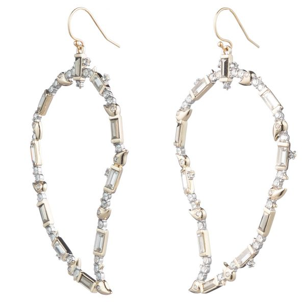 Alexis Bittar Crystal Baguette Paisley Wire Earrings Image 2 SVS Fine Jewelry Oceanside, NY