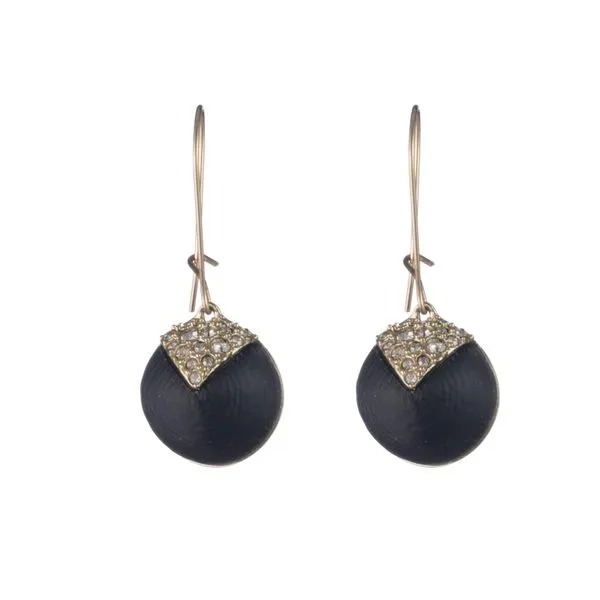 Alexis Bittar Crystal Encrusted Origami Inlay Dangling Sphere Kidney Wire Earrings SVS Fine Jewelry Oceanside, NY