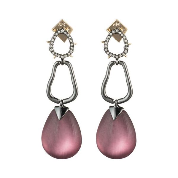 Alexis Bittar Crystal Encrusted Link Drop Post Earrings SVS Fine Jewelry Oceanside, NY