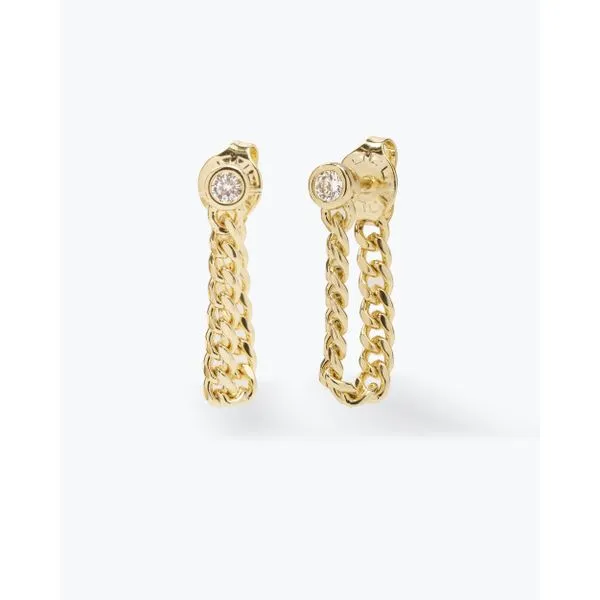 Melinda Maria Baby Julian Soft Chain Gold Hoops SVS Fine Jewelry Oceanside, NY