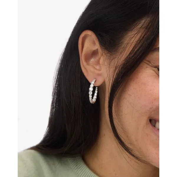 Melinda Maria Oh She Fancy Silver Graduated Hoops, 1