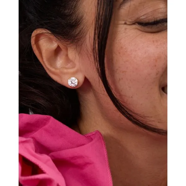 Melinda Maria Not Your Basic Gold 8 mm Studs Image 2 SVS Fine Jewelry Oceanside, NY