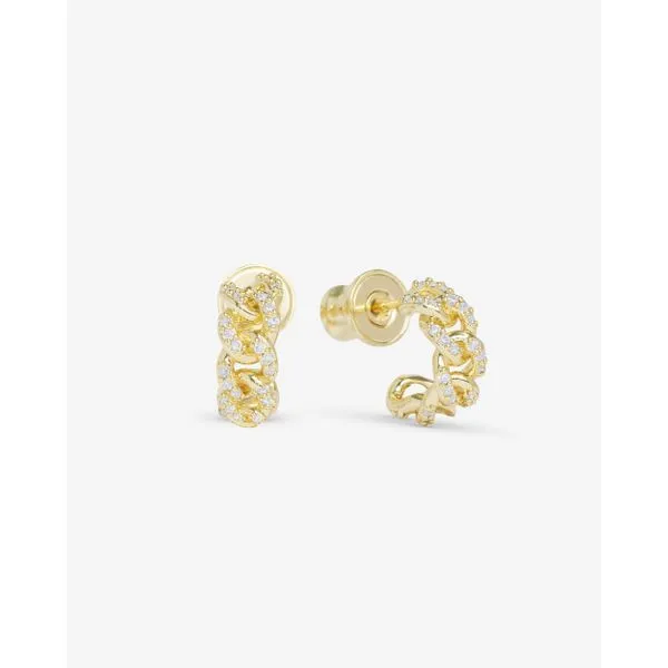 Melinda Maria Pavé Julian Gold Chain Huggies SVS Fine Jewelry Oceanside, NY