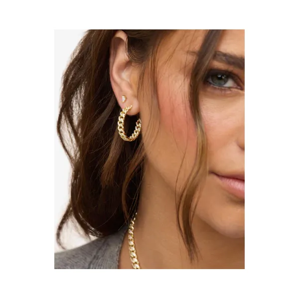Melinda Maria Pavé Julian Gold Chain Hoops, 1
