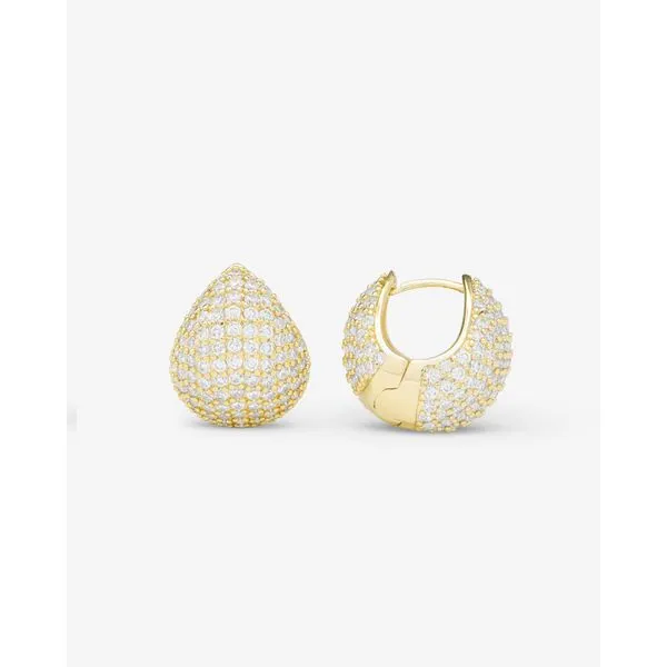 Melinda Maria Norah Gold Pave Earrings SVS Fine Jewelry Oceanside, NY