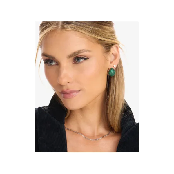 Melinda Maria Norah Gold Pavé Earrings Image 2 SVS Fine Jewelry Oceanside, NY